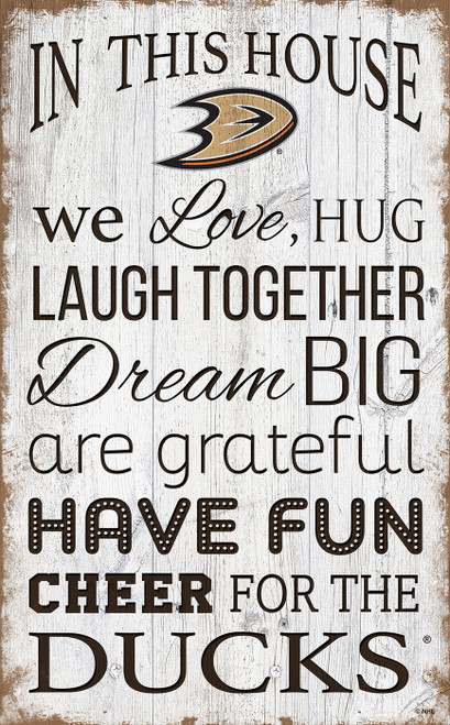 Anaheim Ducks 11" x 19" In This House Sign