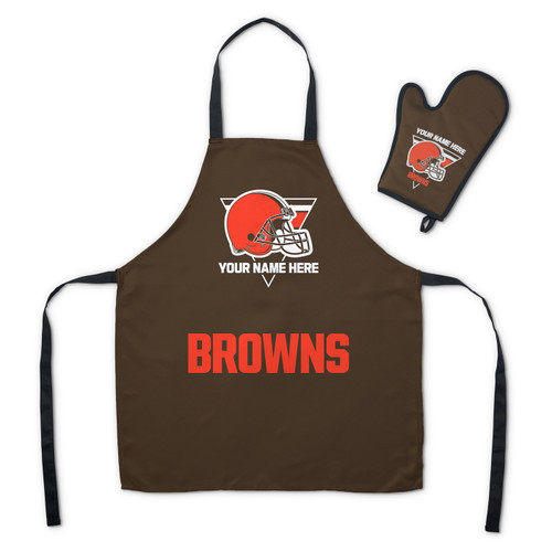Cleveland Browns Personalized Apron & BBQ Mitt Set