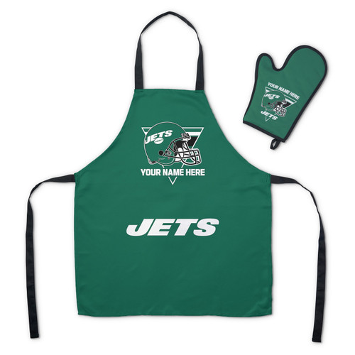 New York Jets Personalized Apron & BBQ Mitt Set