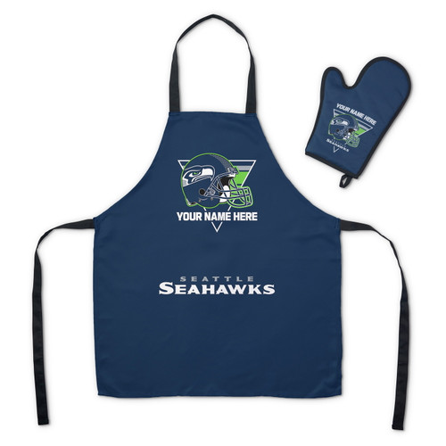 Seattle Seahawks Personalized Apron & BBQ Mitt Set