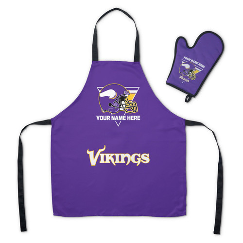 Minnesota Vikings Personalized Apron & BBQ Mitt Set
