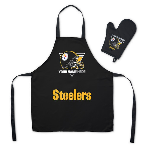 Pittsburgh Steelers Personalized Apron & BBQ Mitt Set