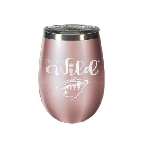 Minnesota Wild 10 oz. Rose Gold Blush Wine Tumbler