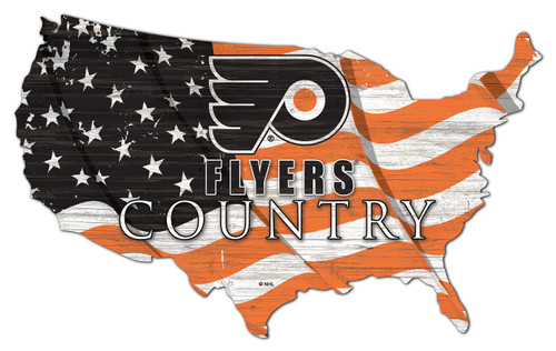 Philadelphia Flyers 15" USA Flag Cutout Sign