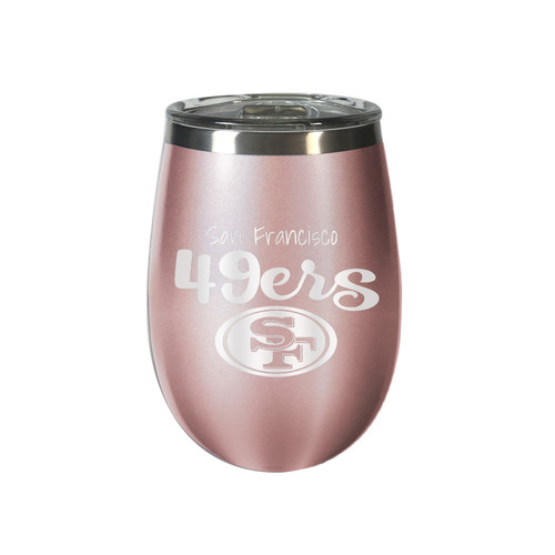 San Francisco 49ers 10 oz. Rose Gold Blush Wine Tumbler
