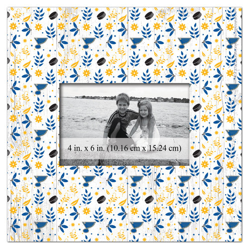 St. Louis Blues Floral Pattern 10" x 10" Picture Frame