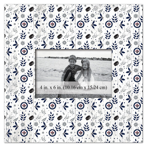 Winnipeg Jets Floral Pattern 10" x 10" Picture Frame