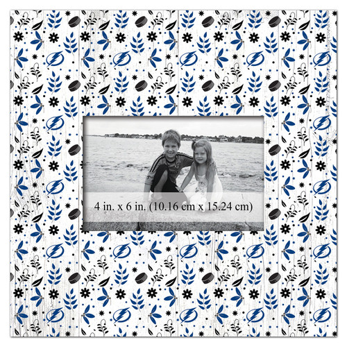 Tampa Bay Lightning Floral Pattern 10" x 10" Picture Frame