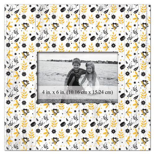 Pittsburgh Penguins Floral Pattern 10" x 10" Picture Frame