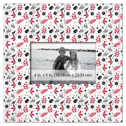 Detroit Red Wings Floral Pattern 10" x 10" Picture Frame