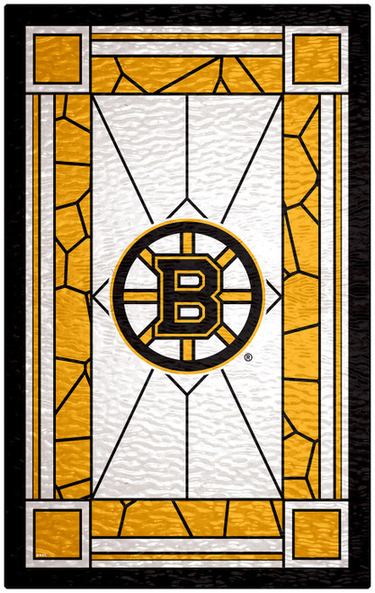Boston Bruins 11" x 19" Stained Glass Sign