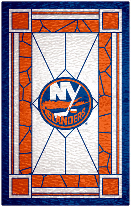 New York Islanders 11" x 19" Stained Glass Sign