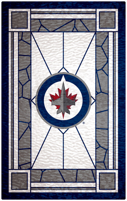 Winnipeg Jets 11" x 19" Stained Glass Sign