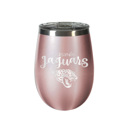 Jacksonville Jaguars 10 oz. Rose Gold Blush Wine Tumbler