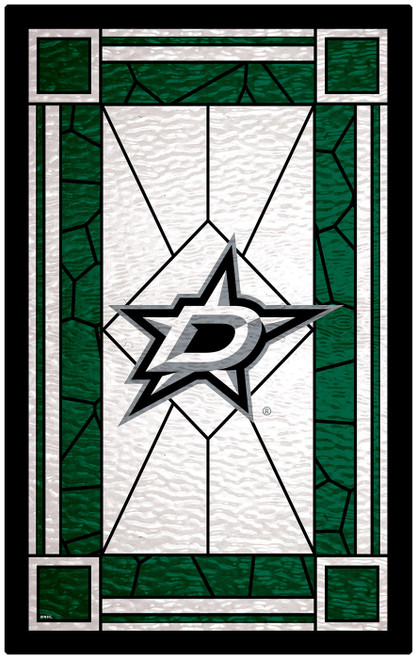 Dallas Stars 11" x 19" Stained Glass Sign