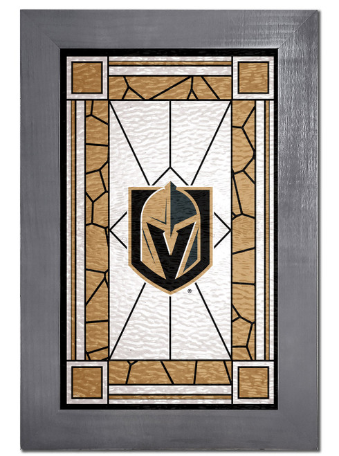 Vegas Golden Knights Stained Glass with Frame