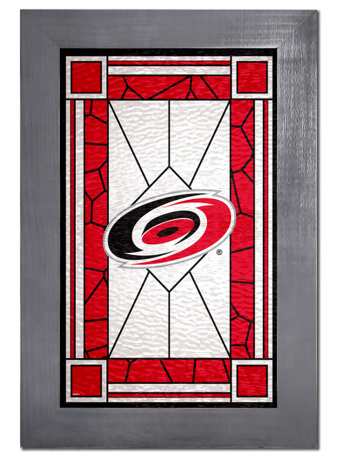Carolina Hurricanes Stained Glass with Frame