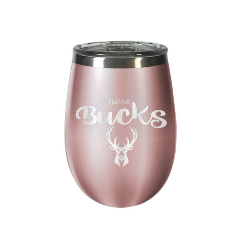 Milwaukee Bucks 10 oz. Rose Gold Blush Wine Tumbler