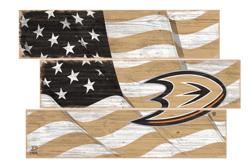 Anaheim Ducks Flag 3 Plank Sign