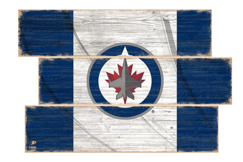 Winnipeg Jets Flag 3 Plank Sign