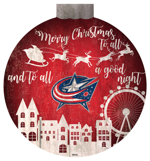 Columbus Blue Jackets 12" Christmas Village Wall Art