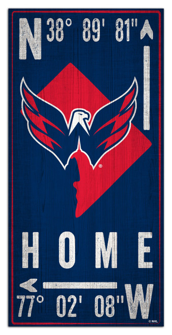 Washington Capitals 6" x 12" Coordinates Sign
