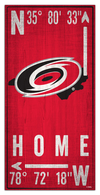 Carolina Hurricanes 6" x 12" Coordinates Sign