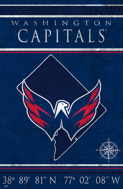 Washington Capitals 17" x 26" Coordinates Sign