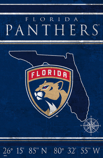 Florida Panthers 17" x 26" Coordinates Sign