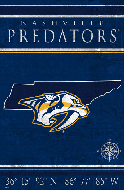 Nashville Predators 17" x 26" Coordinates Sign