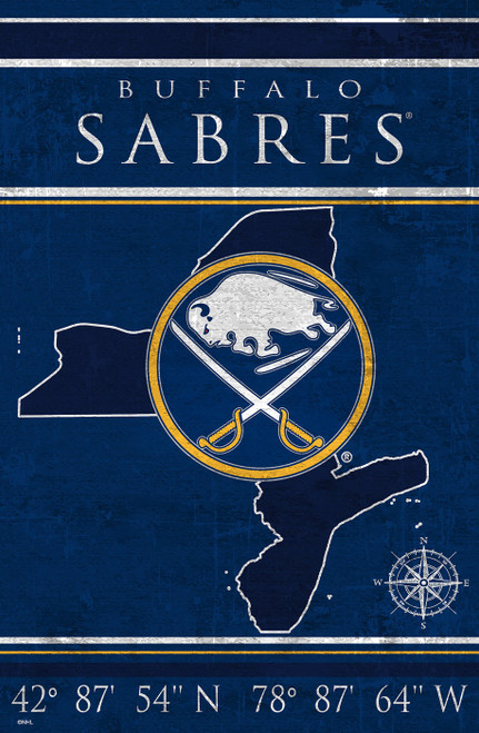 Buffalo Sabres 17" x 26" Coordinates Sign