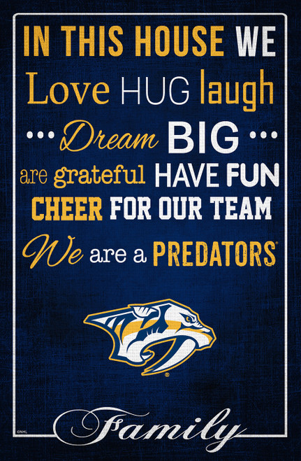 Nashville Predators 17" x 26" In This House Sign