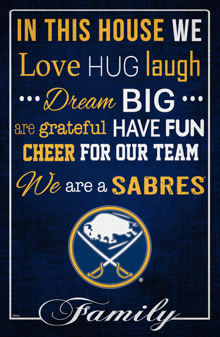 Buffalo Sabres 17" x 26" In This House Sign