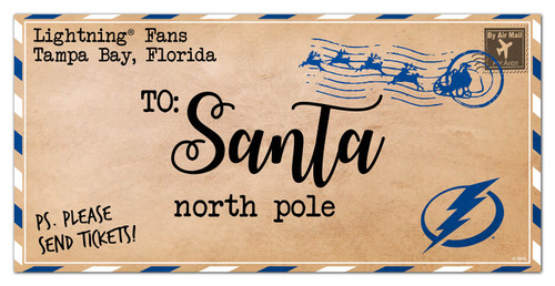 Tampa Bay Lightning 6" x 12" To Santa Sign