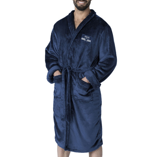 Dallas Cowboys Rollout Navy Men's Silk Touch Robe