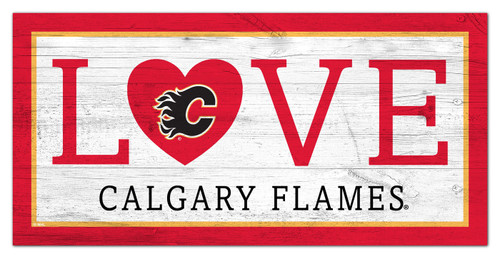 Calgary Flames 6" x 12" Love Sign