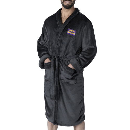Minnesota Vikings Rollout Black Men's Silk Touch Robe