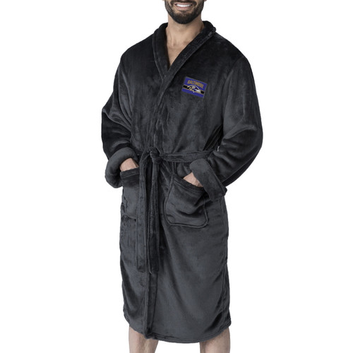 Baltimore Ravens Rollout Black Men's Silk Touch Robe