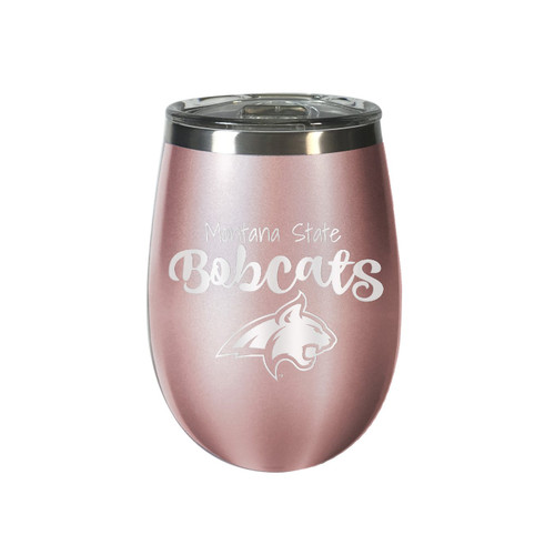 Montana State Bobcats 10 oz. Rose Gold Blush Wine Tumbler