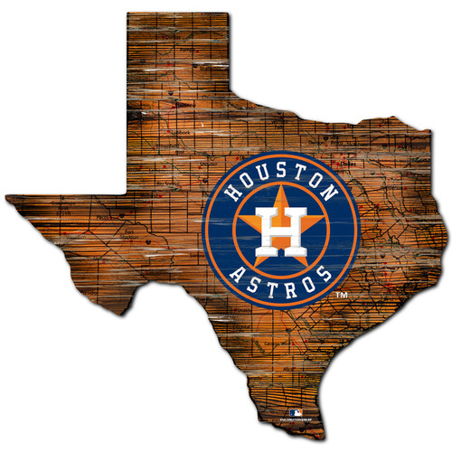 Houston Astros Distressed State with Logo Sign