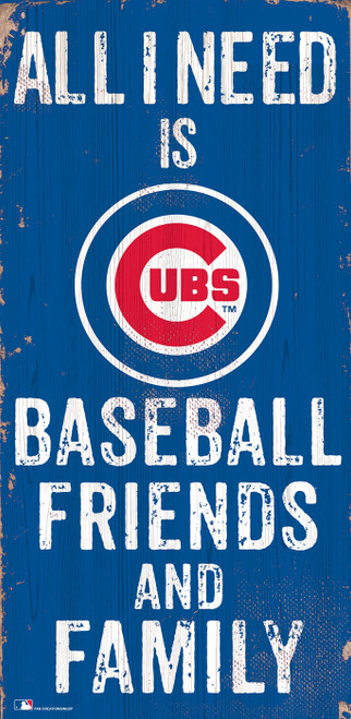 Chicago Cubs 6" x 12" Friends & Family Sign