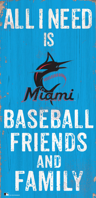 Miami Marlins 6" x 12" Friends & Family Sign
