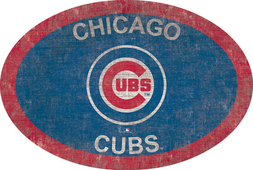 Chicago Cubs 46" Team Color Oval Sign