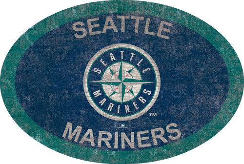 Seattle Mariners 46" Team Color Oval Sign