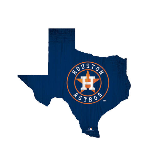 Houston Astros 12" Team Color Logo State Sign