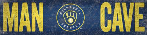 Milwaukee Brewers 6" x 24" Man Cave Sign