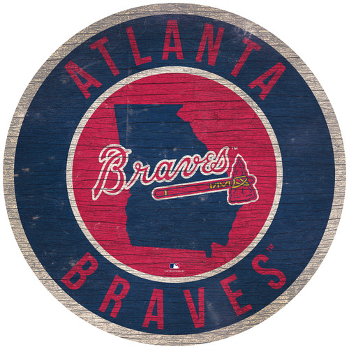 Atlanta Braves 12" Circle with State Sign