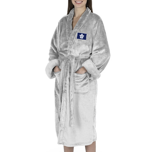 Toronto Maple Leafs White Snipe Women's Silk Touch Robe