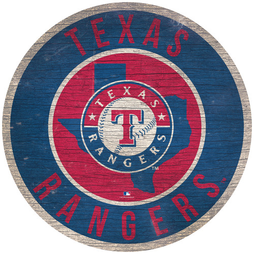 Texas Rangers 12" Circle with State Sign