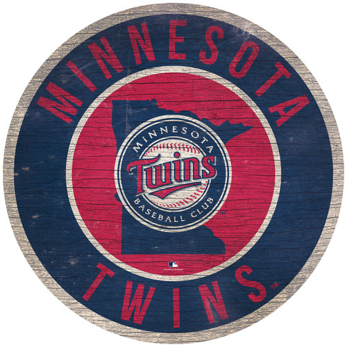Minnesota Twins 12" Circle with State Sign